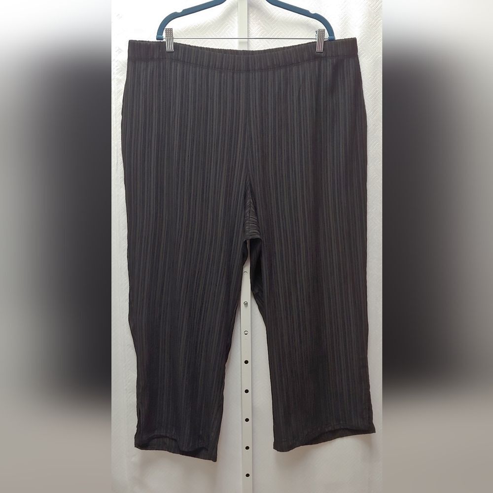 DENNIS by Dennis Basso Black Pull-on Elastic Waist Pants Sz 2X Black